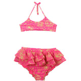 Effek Costume Bikini a Fascia Fantasia Fucsia con Ruches per Neonate