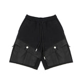 Yes London Kids Bermuda Nero con Laccio e Tasconi Applicazione Logo sul retro Tasca per Bambini
