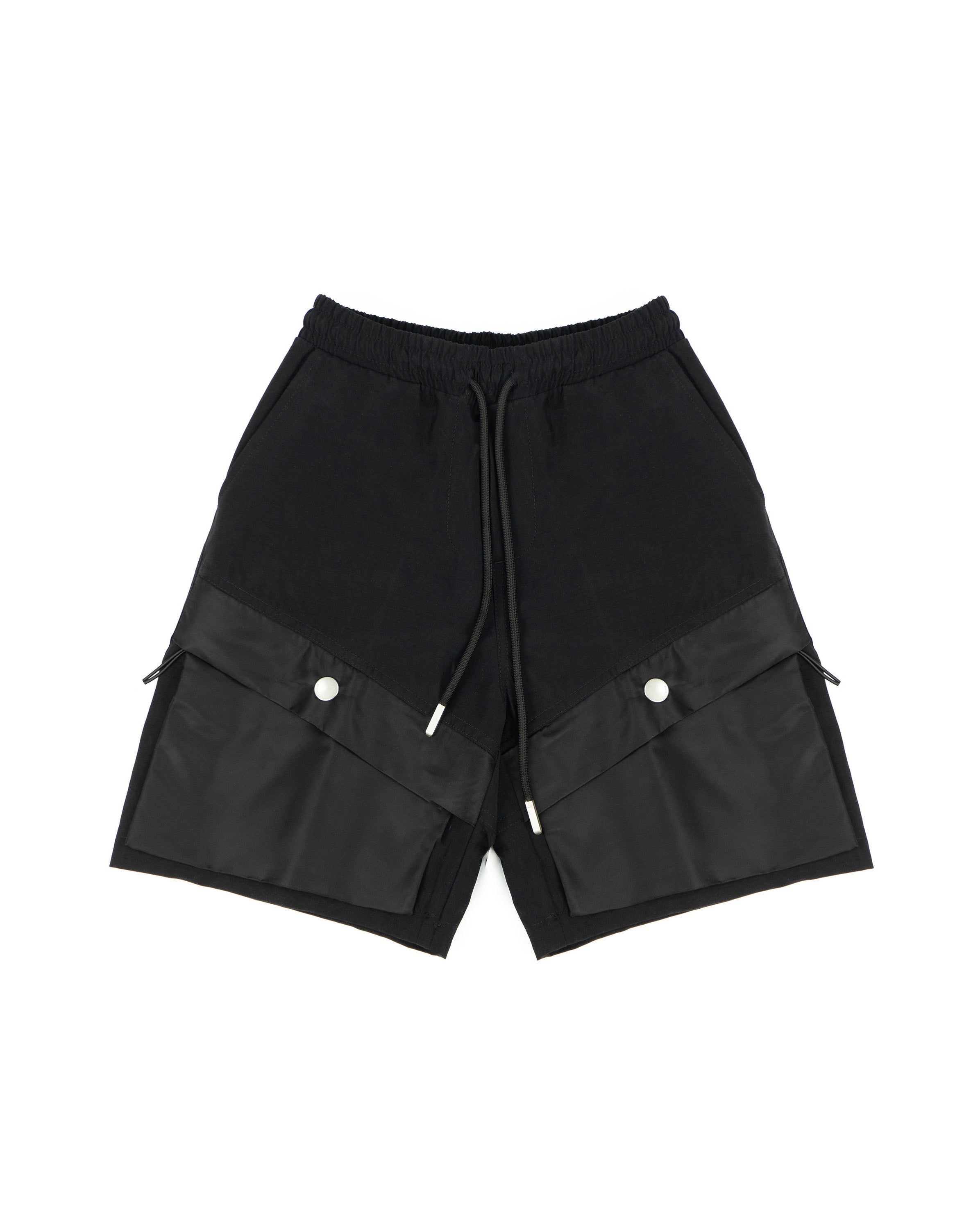 Yes London Kids Bermuda Nero con Laccio e Tasconi Applicazione Logo sul retro Tasca per Bambini