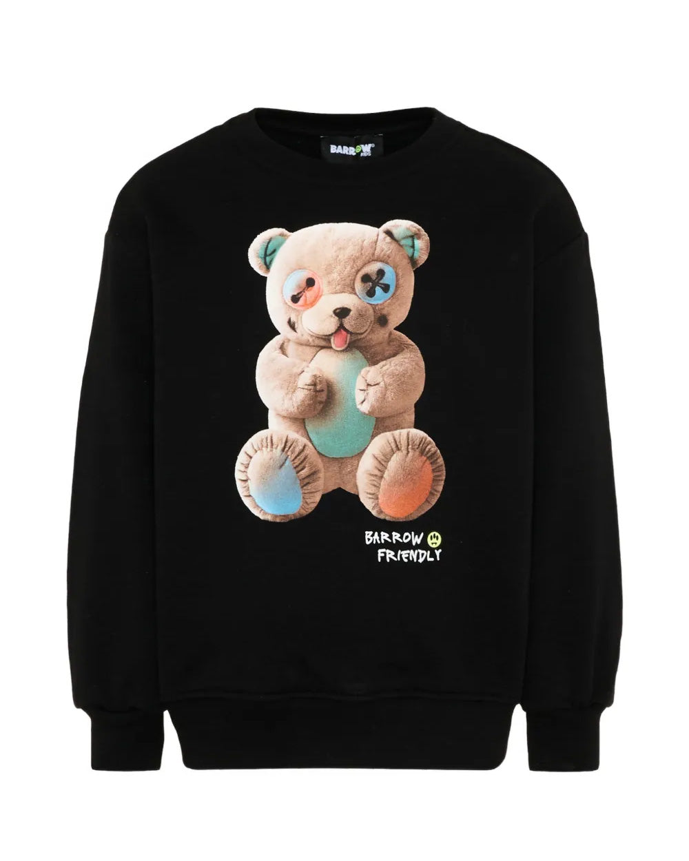 Barrow Kids Felpa Nero con Stampa Teddy Unisex