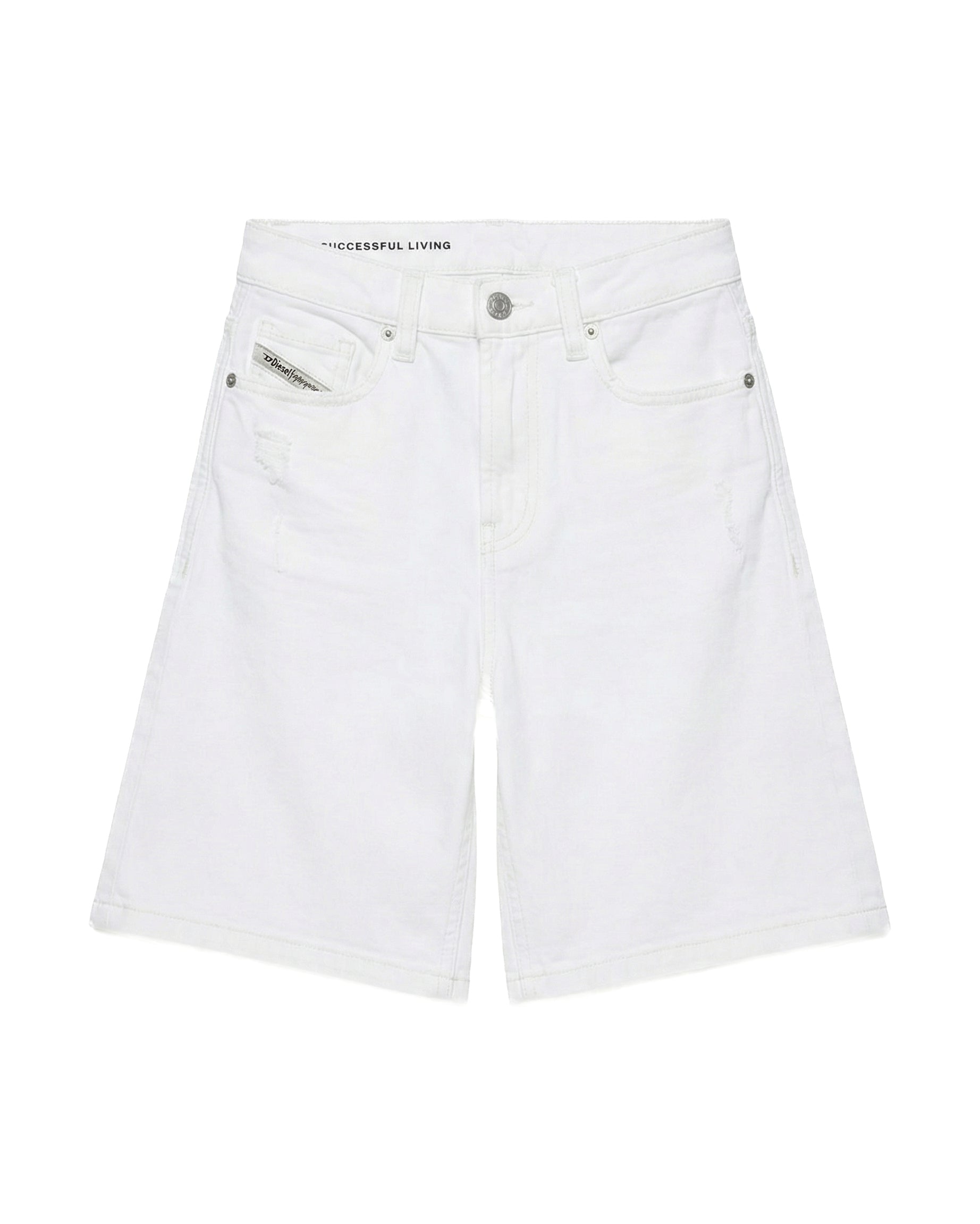 Diesel Kids Bermuda in Denim Bianco Regular Fit per Bambini