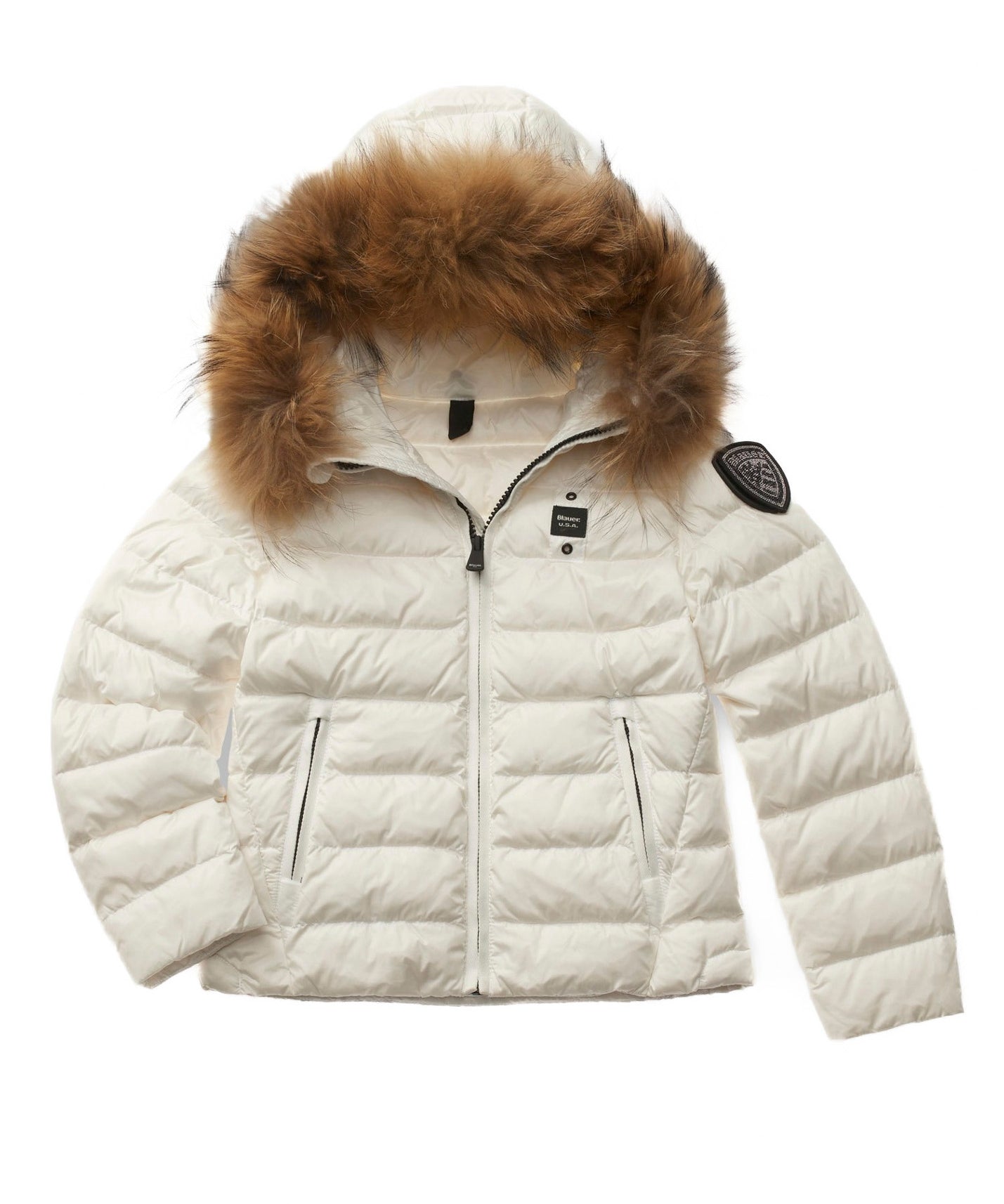 Blauer Kids Giubbino Bianco con Pelliccia Arcadia per Bambine