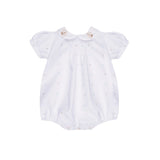 Marlù Pagliaccetto Bianco con Dettagli Noce/Azzurro per Neonate