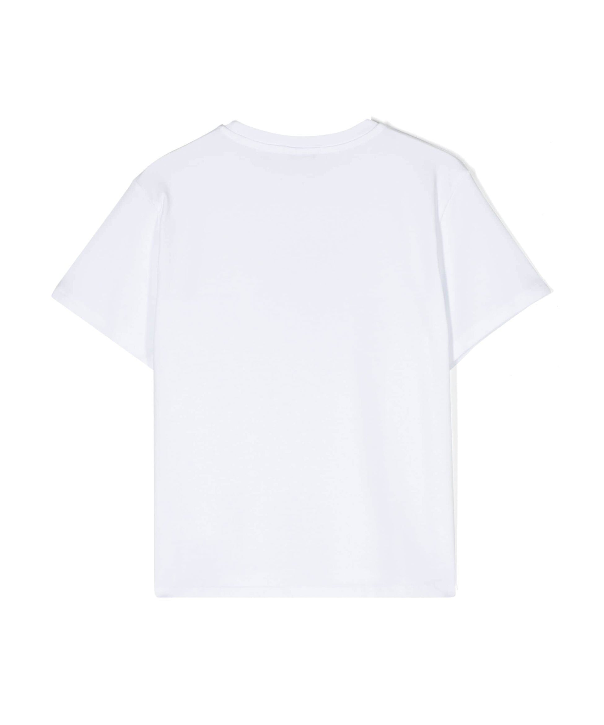 Pinko Kids T-shirt Bianca con Logo in Cristalli (retro)