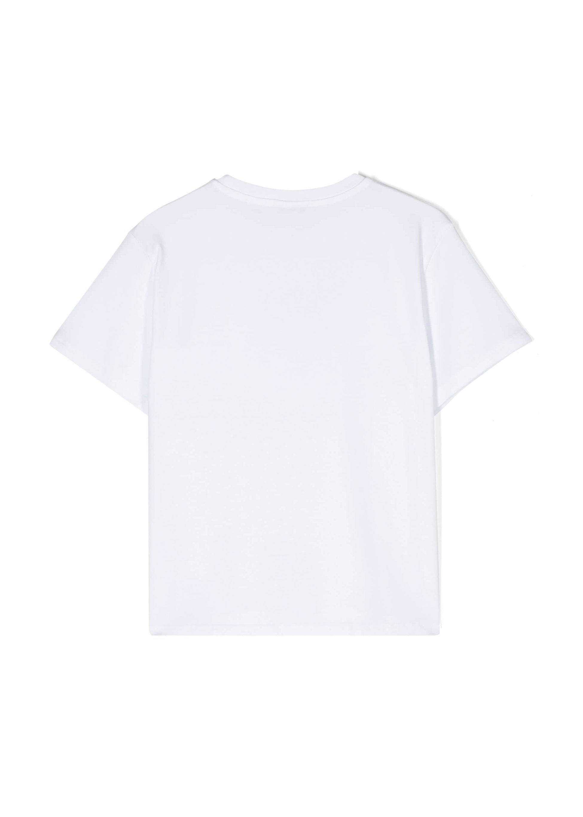 Pinko Kids T-shirt Bianca con Logo in Cristalli (retro)