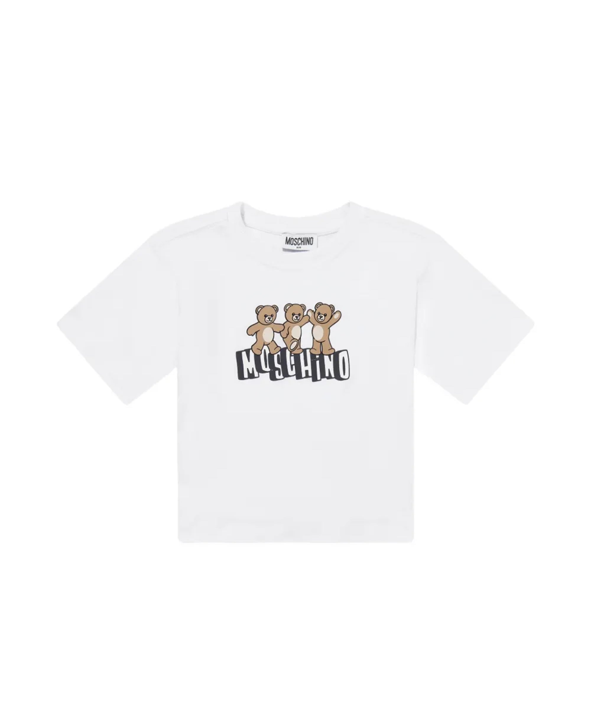 Moschino Kids T-shirt Bianco con Logo Teddy Bear per Bambini