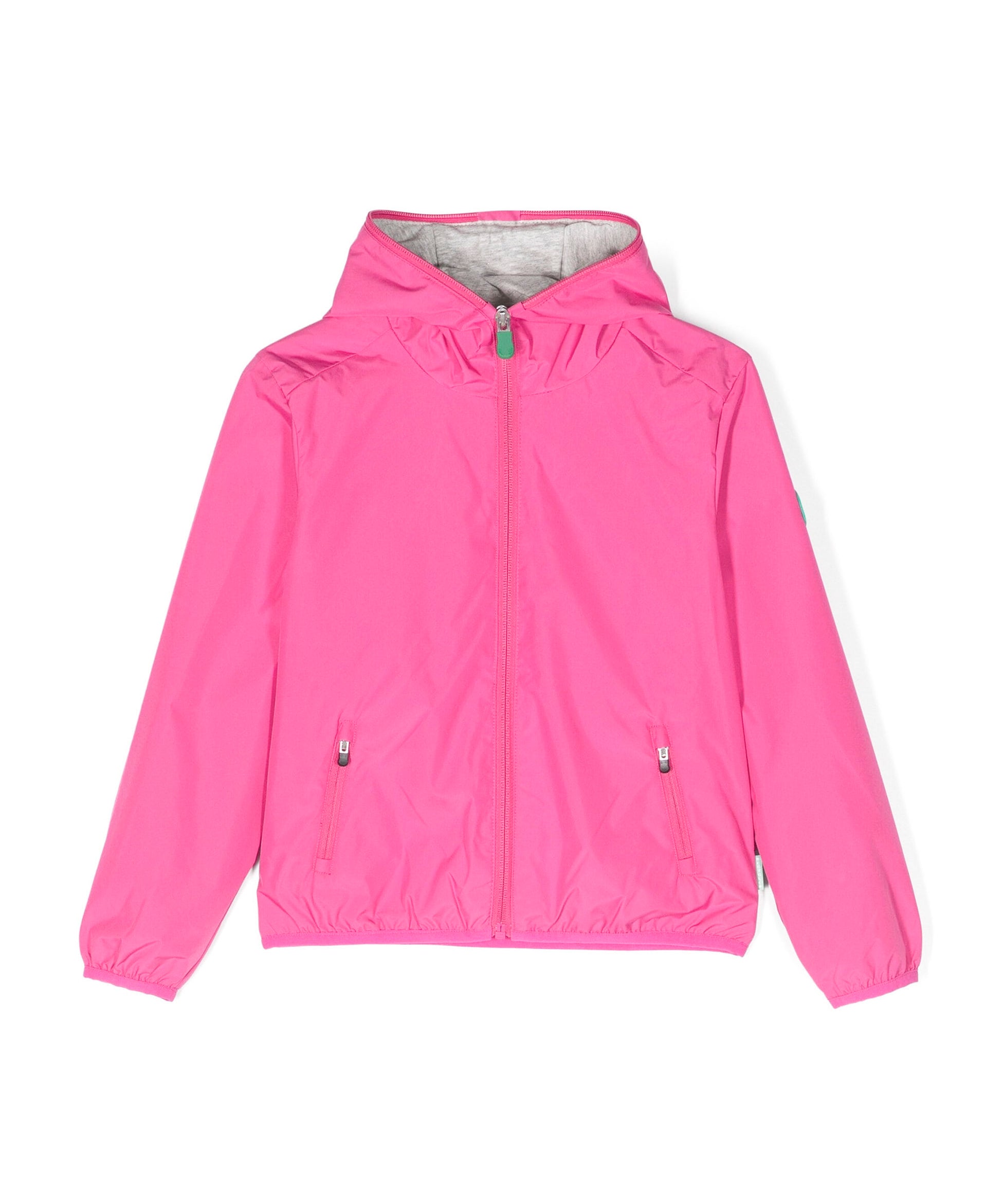 Save The Duck Kids Giubbino Fucsia con Cappuccio con Patch Logo