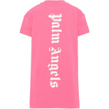 Palm Angels Kids Abito Rosa con Logo Bianco per Bambine