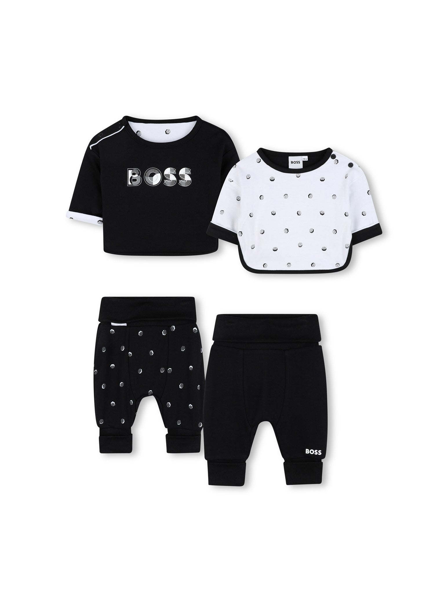Boss Kids Completo 2 T-shirt+ 2 Pantalone per Neonati
