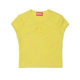 Diesel Kids Yellow T-Shirt with Oval D Logo for Girls