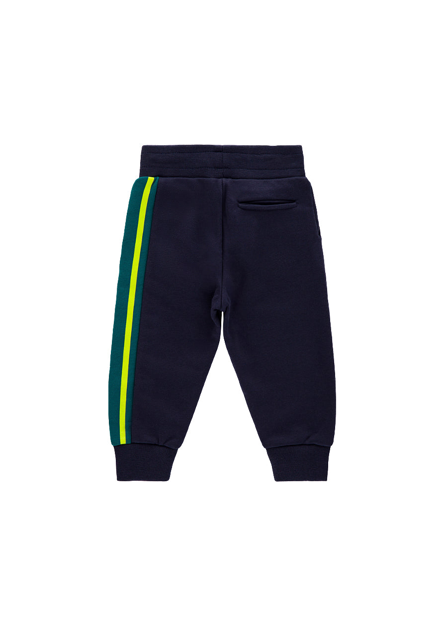 Iceberg Kids Pantaloni Blu con Banda Logo per Neonati (retro)