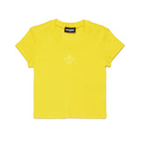 Dsquared2 Kids T-shirt Yellow con Stampa Logo Foglia D'acero Unisex per Bambini