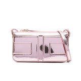 Elisabetta Franchi La Mia Bambina Borsetta con Tracolla Ecopelle Effetto Metallico Rosa per Bambine