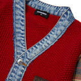 Dsquared2 Kids Cardigan Rosso Rubino e Denim Unisex