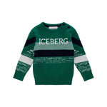 Iceberg Kids Maglione Petrolio con Logo per Neonati