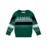 Iceberg Kids Maglione Petrolio con Logo per Neonati