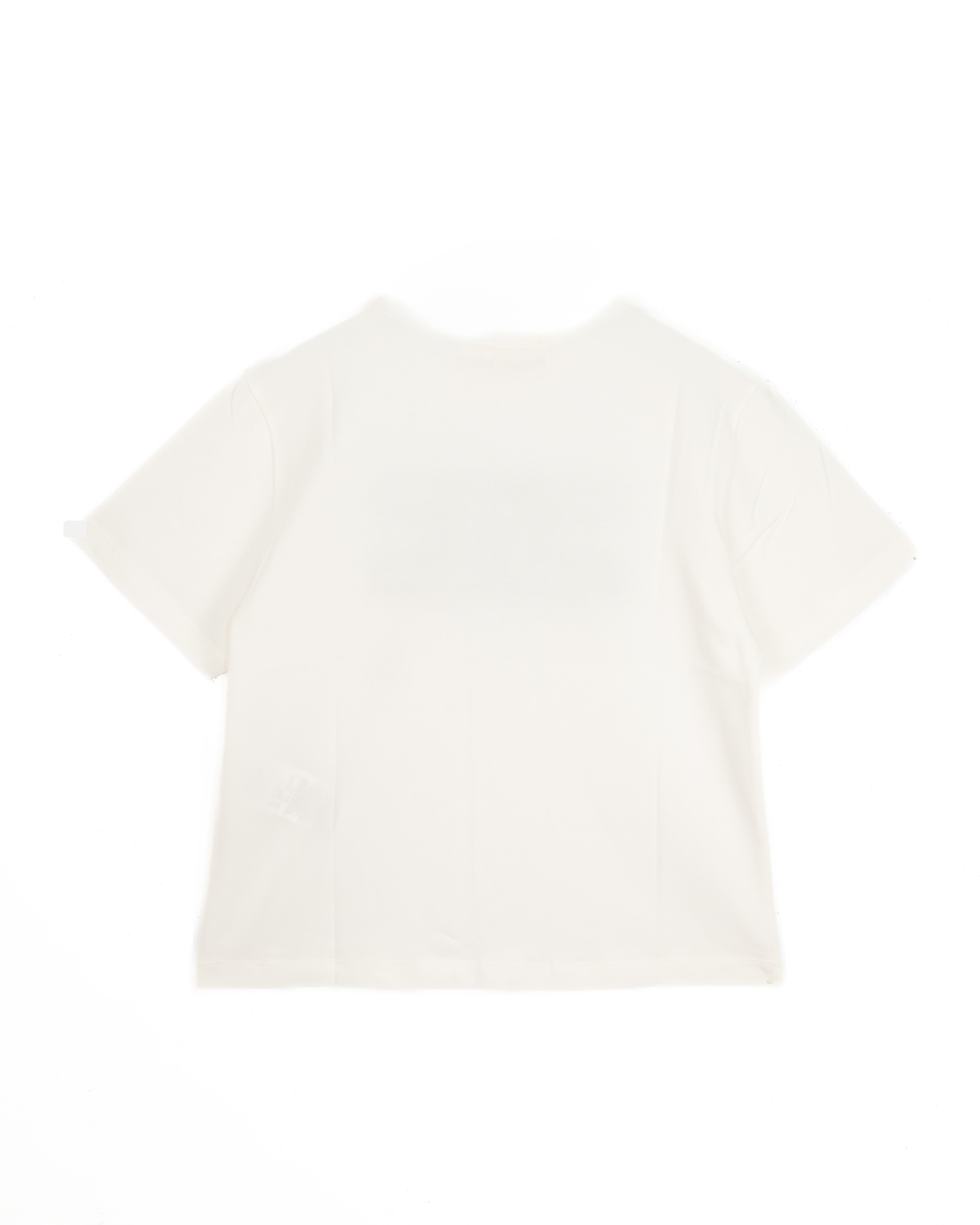 Elisabetta Franchi La Mia Bambina T-shirt Avorio con Logo a Contrasto per Bambine