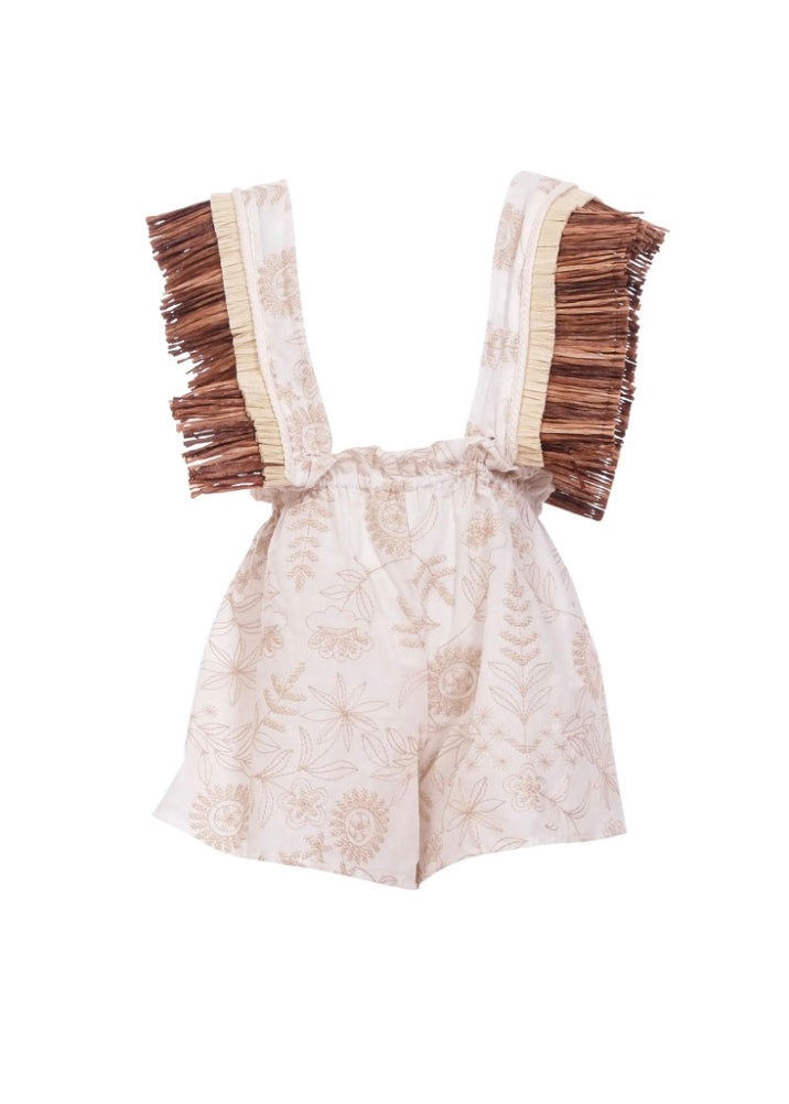 Cocò et Mamà Salopette Maia Beige per Bambine
