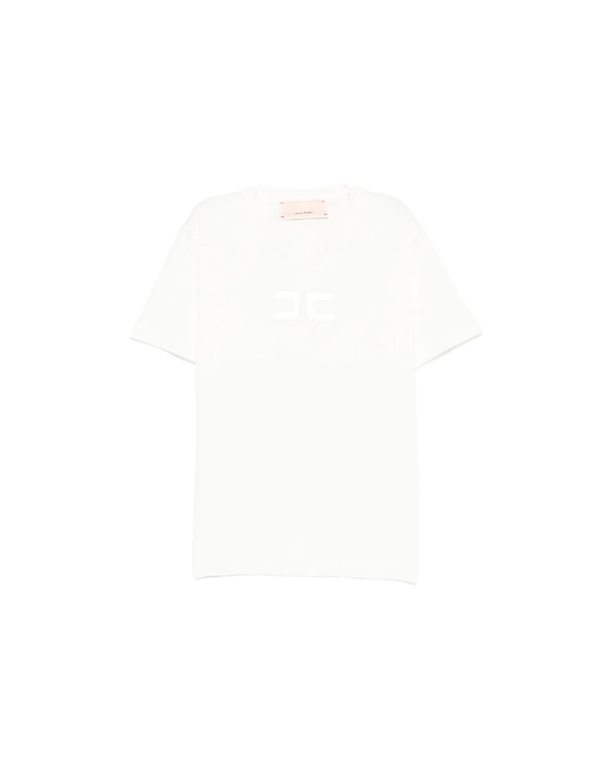 Elisabetta Franchi La Mia Bambina T-shirt Avorio con Logo per Neonate