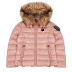 Blauer Kids Giubbino Rosa con Cappuccio e Pelliccia Ivory Junior per Bambine