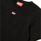 Diesel Kids T-shirt Nera con Patch Oval D