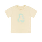 Palm Angels Kids T-Shirt Sabbia con Logo Teddy per Neonati