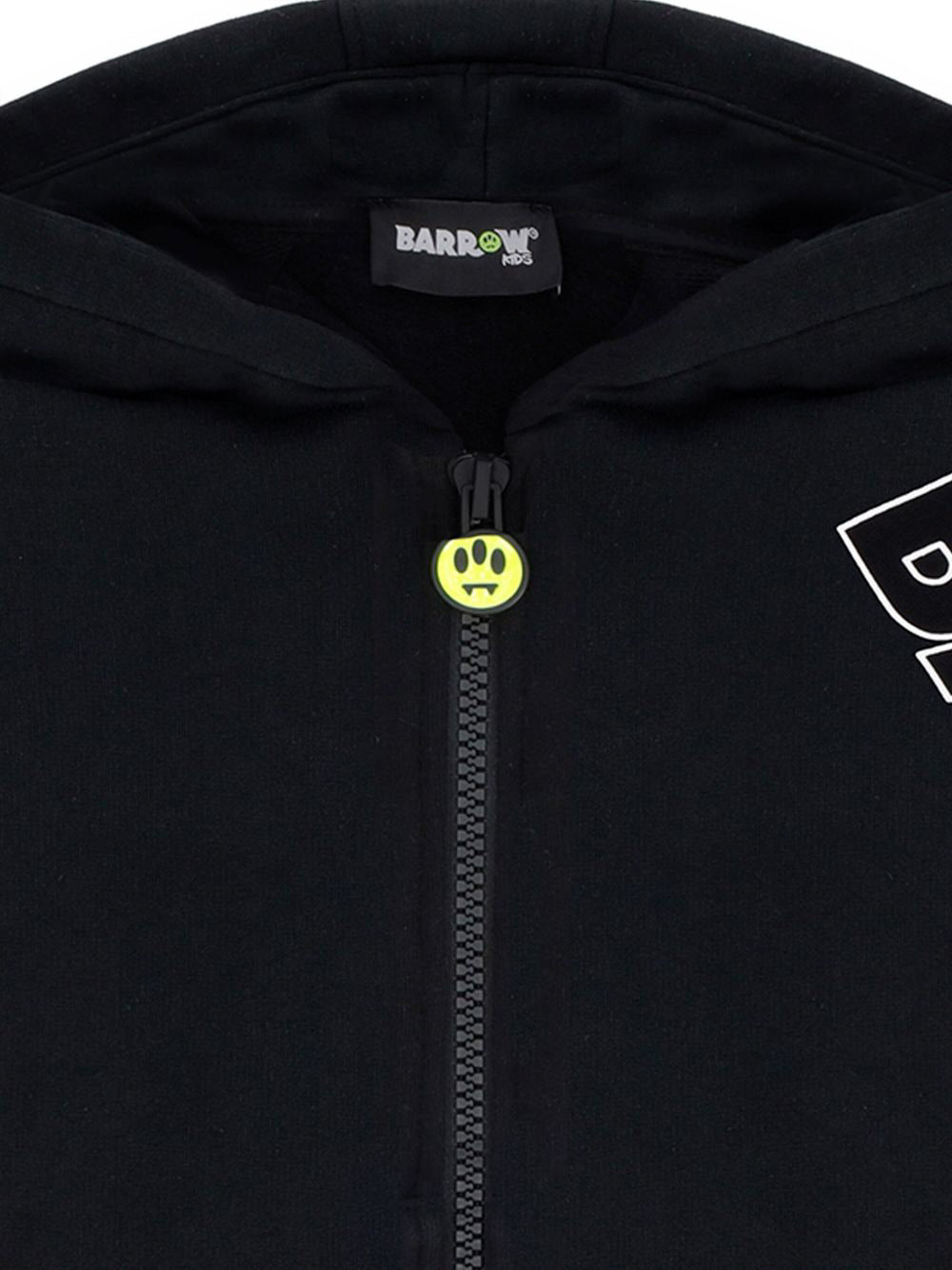 Barrow Kids Felpa con Stampa e Cappuccio Nera per Bambini