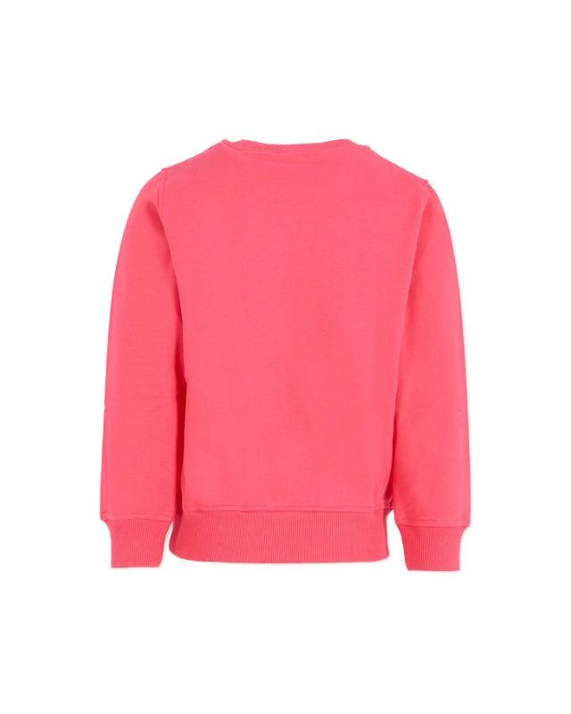 Moschino Kids Felpa Girocollo Lampone con Logo per Bambine