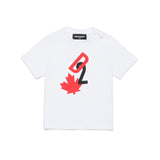 Dsquared2 Kids White T-shirt with D2 Print for Babies