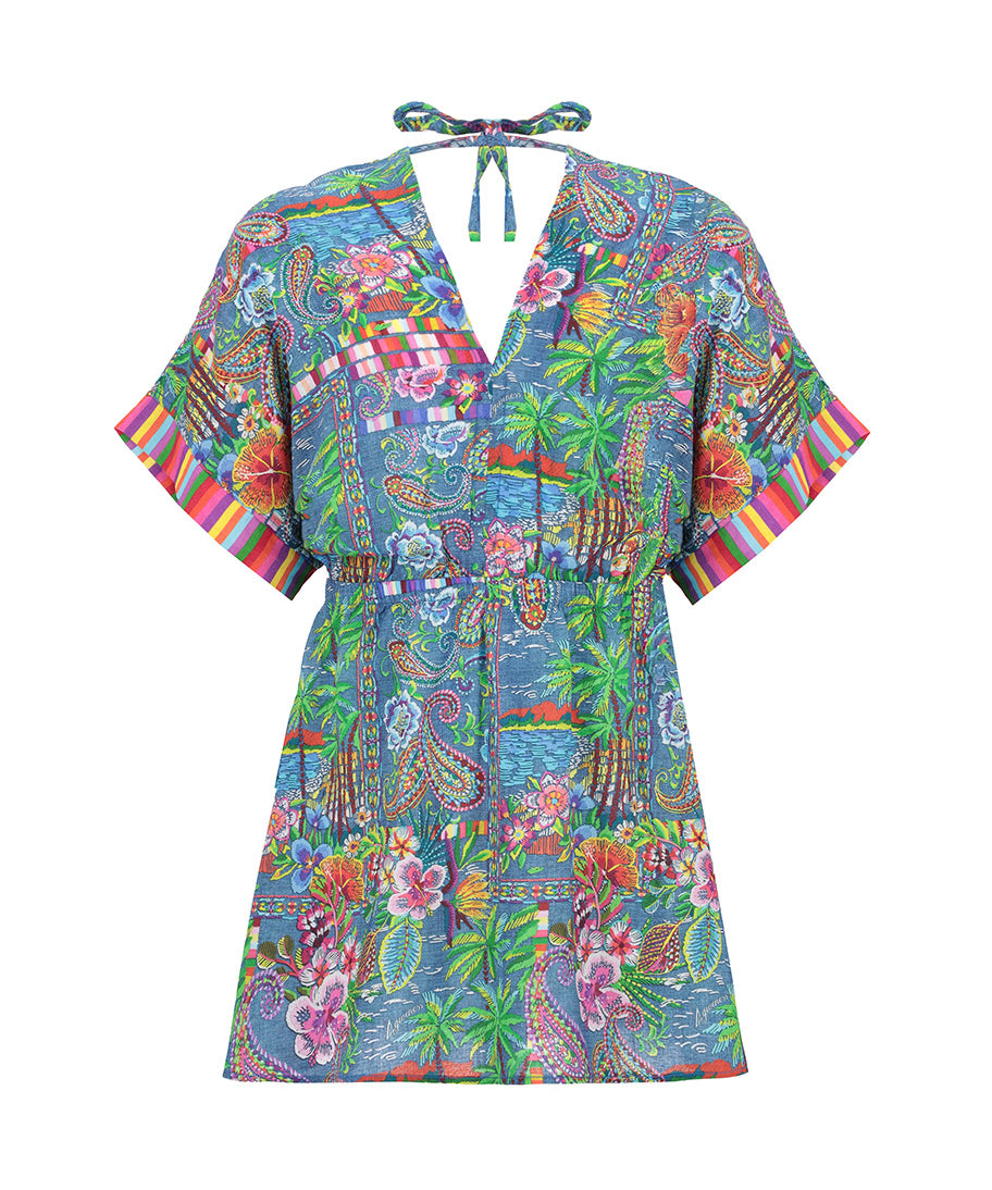 4giveness Kids Caftano Fantasia Denim Mexicana per Bambine