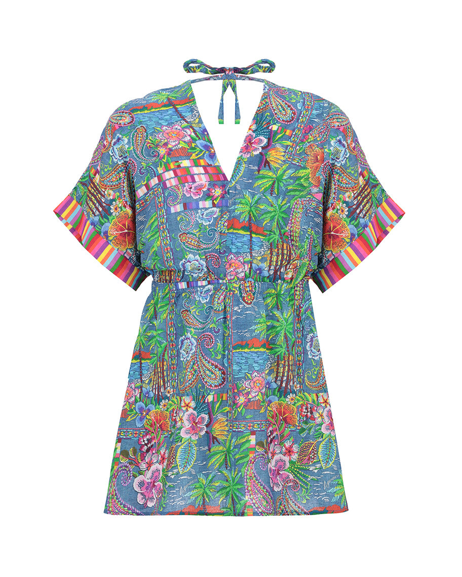 4giveness Kids Caftano Fantasia Denim Mexicana per Bambine
