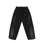 John Richmond Kids Pantalone Nero con Strisce in Pelle per Bambini