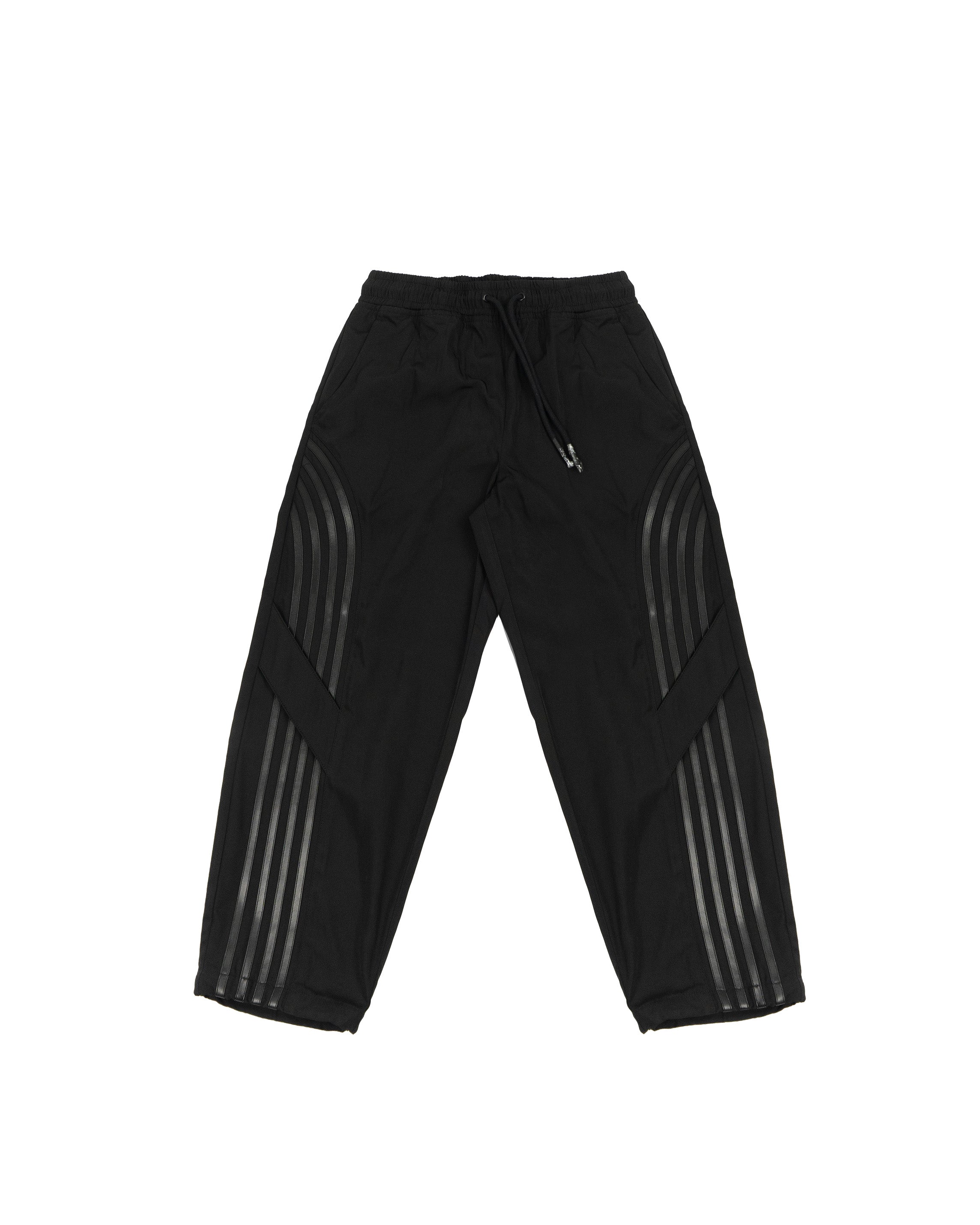 John Richmond Kids Pantalone Nero con Strisce in Pelle per Bambini