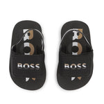 Boss Kids Ciabatta Nero con Chiusura a Strappo per Neonati