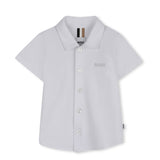 Boss kids Camicia Bianco in Cotone con Logo per Neonati