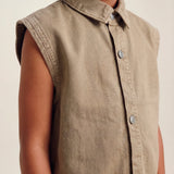 I'M Brian Kids Camicia Beige Smanicata per Bambini