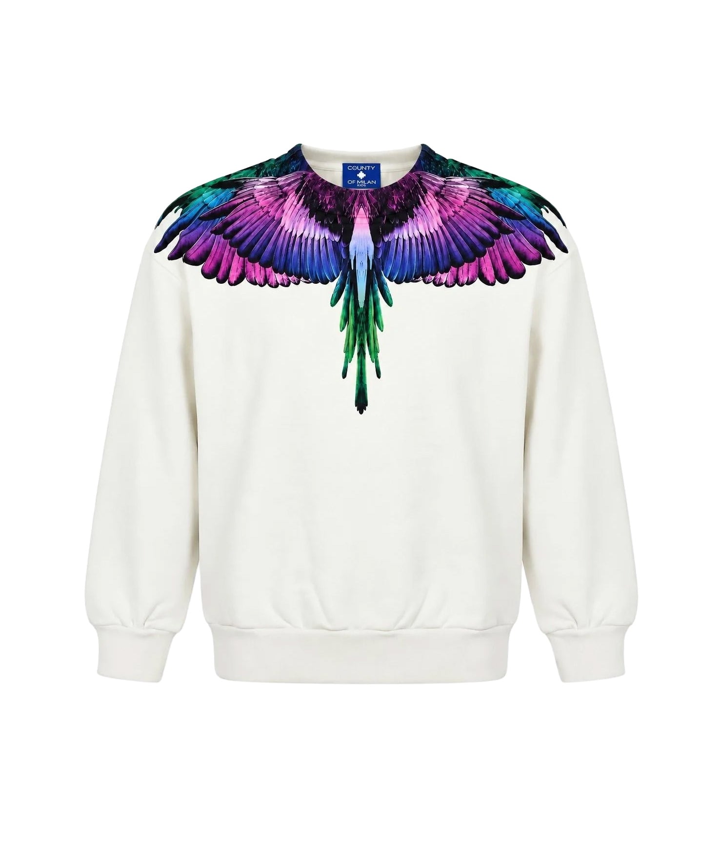 Marcelo Burlon County of Milan Kids Felpa Cocco con Stampa Ali Multicolor per Bambine