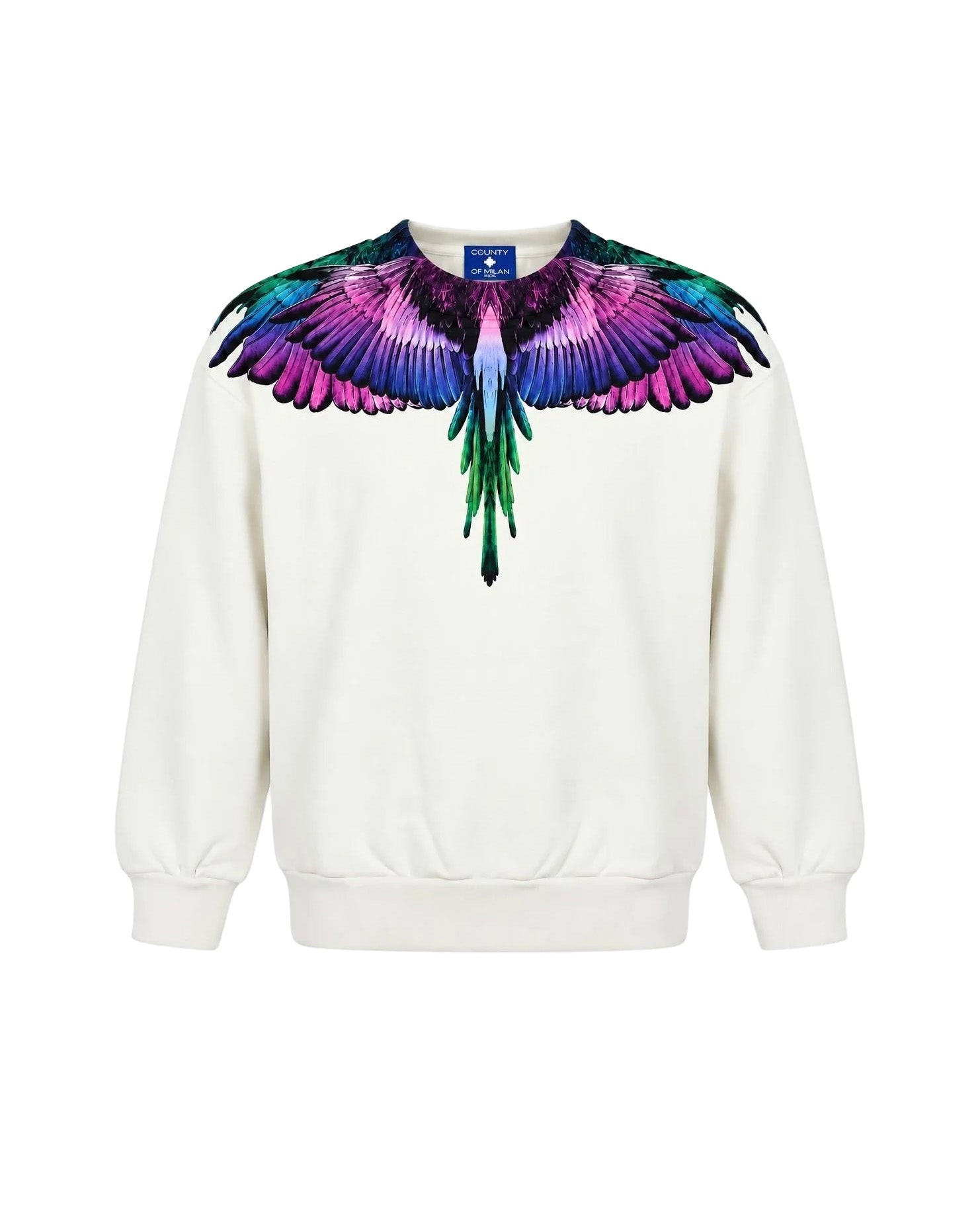 Marcelo Burlon County of Milan Kids Felpa Cocco con Stampa Ali Multicolor per Bambine