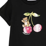 Moschino Kids T-Shirt Nero con Teddy Bear per Neonate
