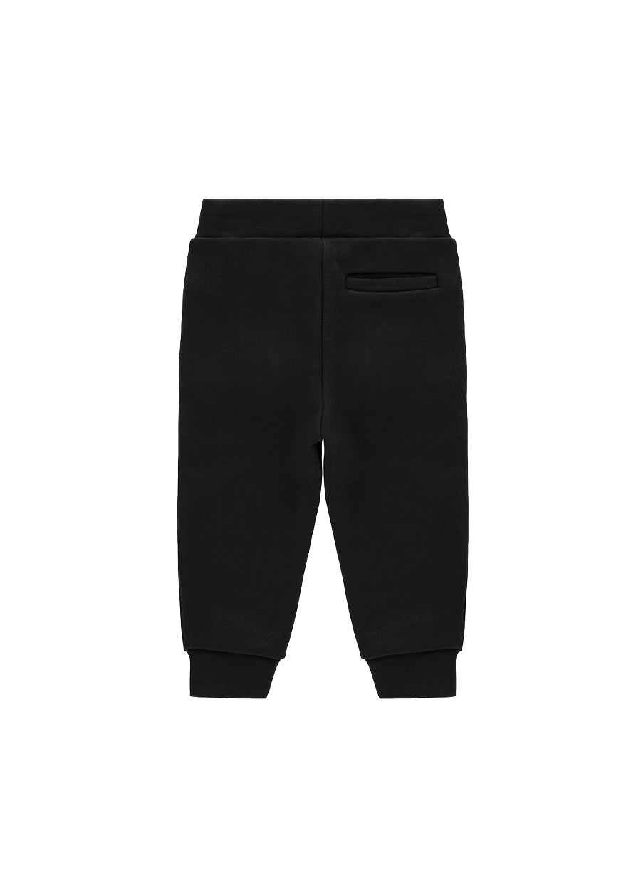 Iceberg Kids Pantaloni Joggers Neri con Logo Relief per Neonati (retro)
