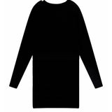Pinko Kids Abito Nero in Maglia con Intarso Logo per Bambine (retro)
