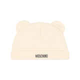 Moschino Kids Set Nascita Beige con Tutina, Cappellino e Bavaglino con Stampa Teddy Bear Unisex