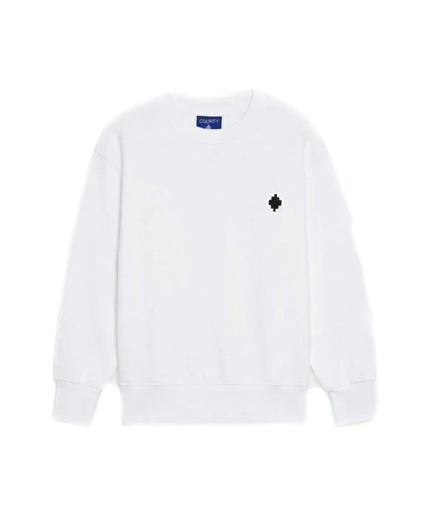 Marcelo Burlon County Of Milan Kids Felpa Girocollo Bianca Unisex per Bambini