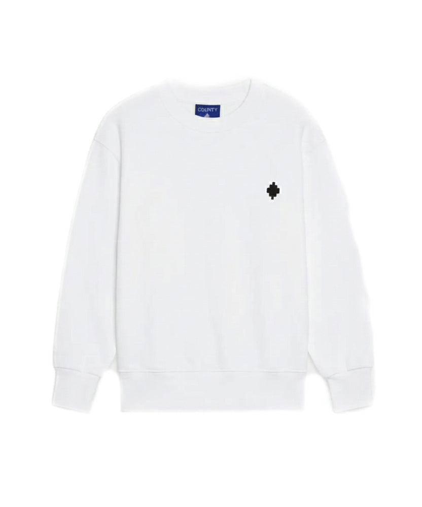 Marcelo Burlon County Of Milan Kids Felpa Girocollo Bianca Unisex per Bambini