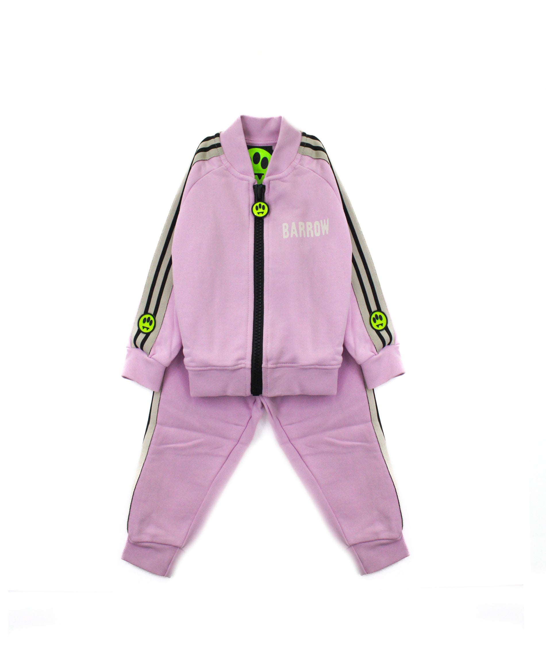 Barrow Kids Felpa con Pantaloni Rosa con Logo per Neonate