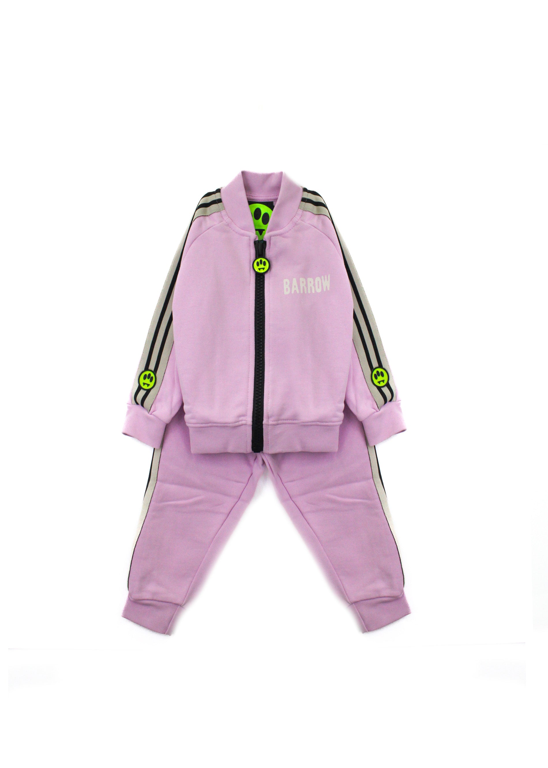 Barrow Kids Felpa con Pantaloni Rosa con Logo per Neonate