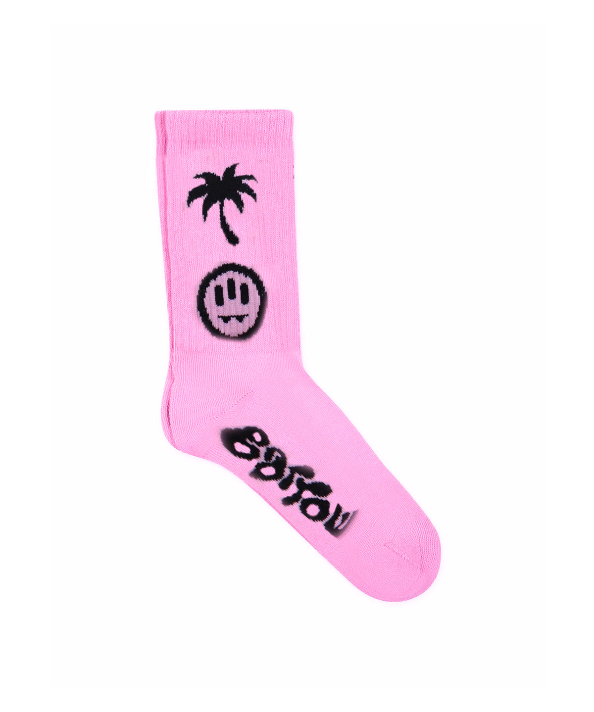 Barrow Kids Calzini Rosa con Stampa Logo Smile per Bambini (fronte)