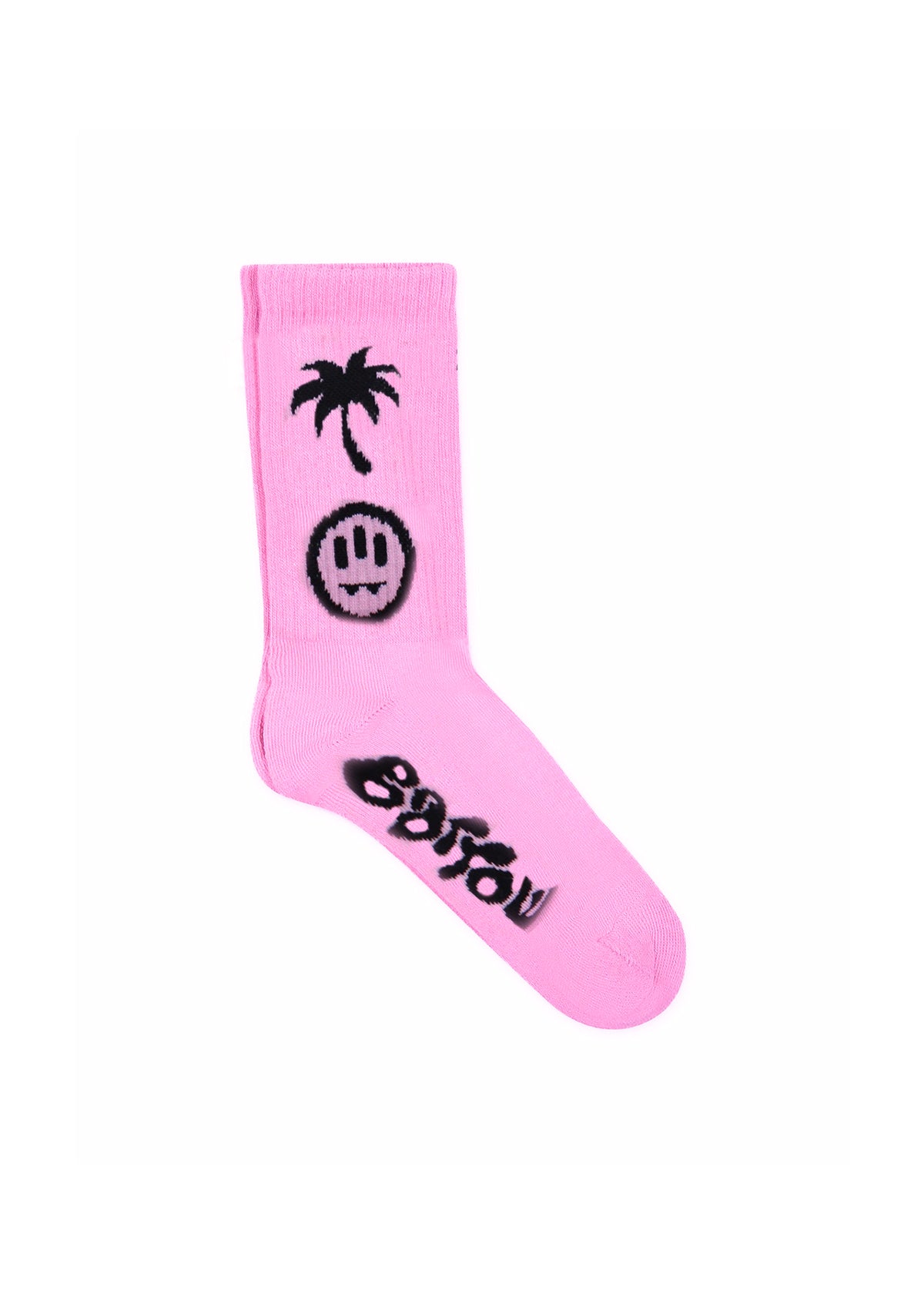 Barrow Kids Calzini Rosa con Stampa Logo Smile per Bambini (fronte)