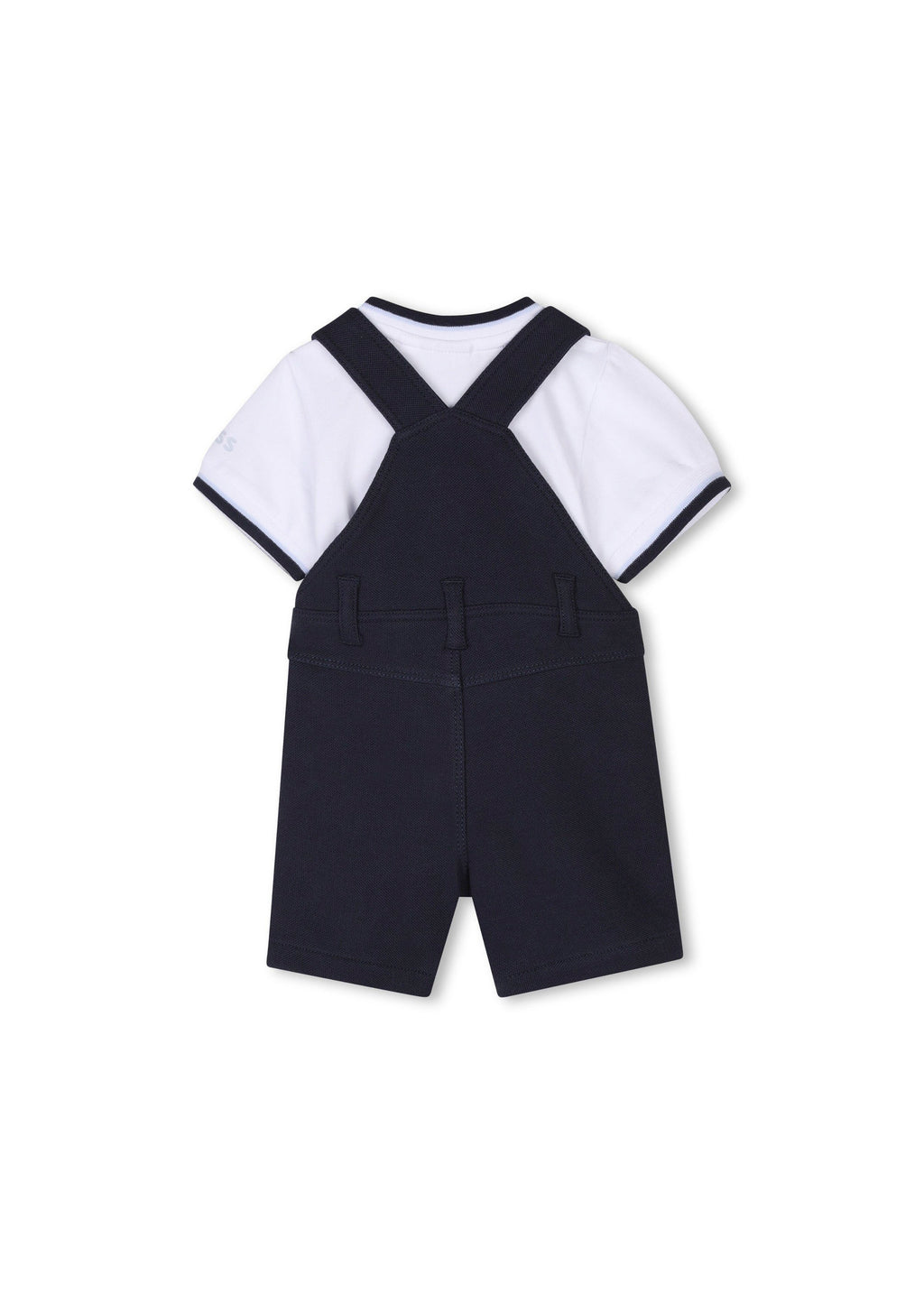 Boss Kids Salopette Navy con T-shirt per Neonati