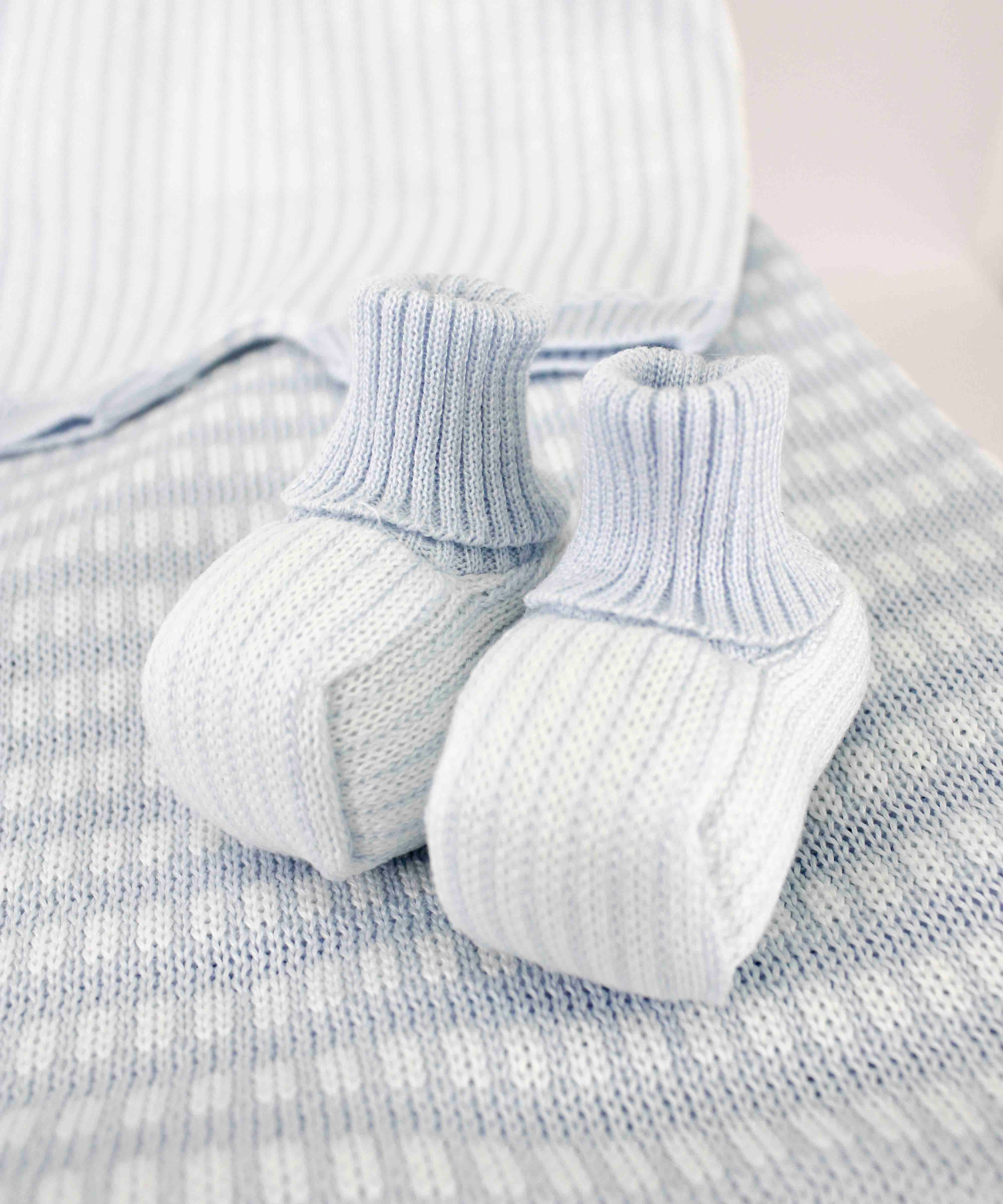Marlù Scarpine Celeste/Bianco per Neonati